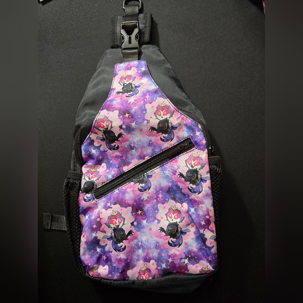 Helluvaboss Young Stolas Pattern‎ Sling Bookbag / Crossbody Backpack- New